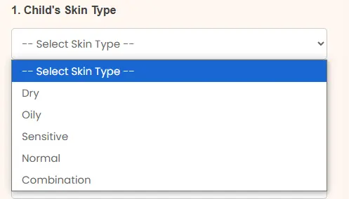 Child skin types