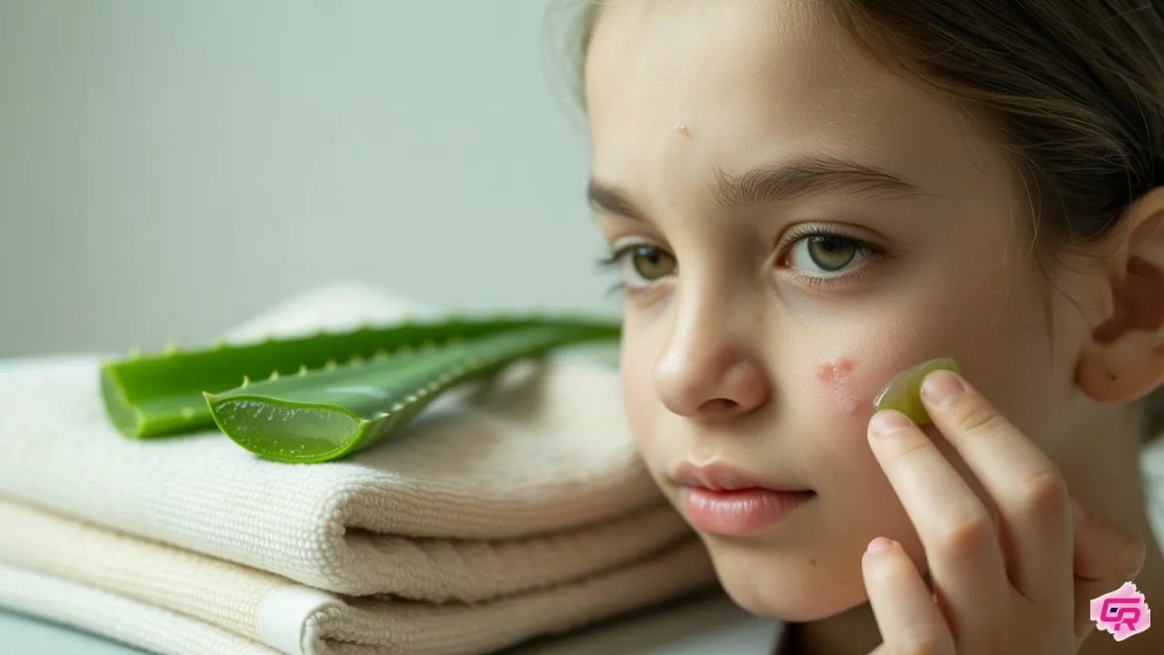 aloe vera gel for early acne on kids’ sensitive skin