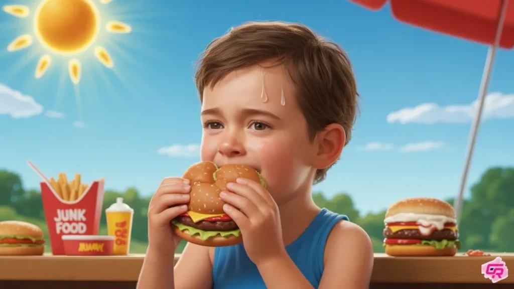 causes of oily skin in kids – hot weather and junk food trigger oiliness