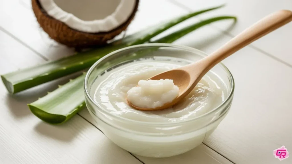 DIY natural moisturizer for kids with dry skin using aloe vera and coconut oil
