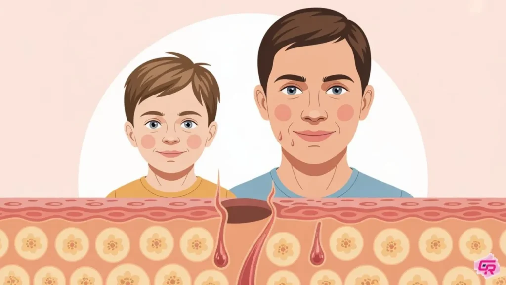 causes of oily skin in kids – inherited oily skin from parents
